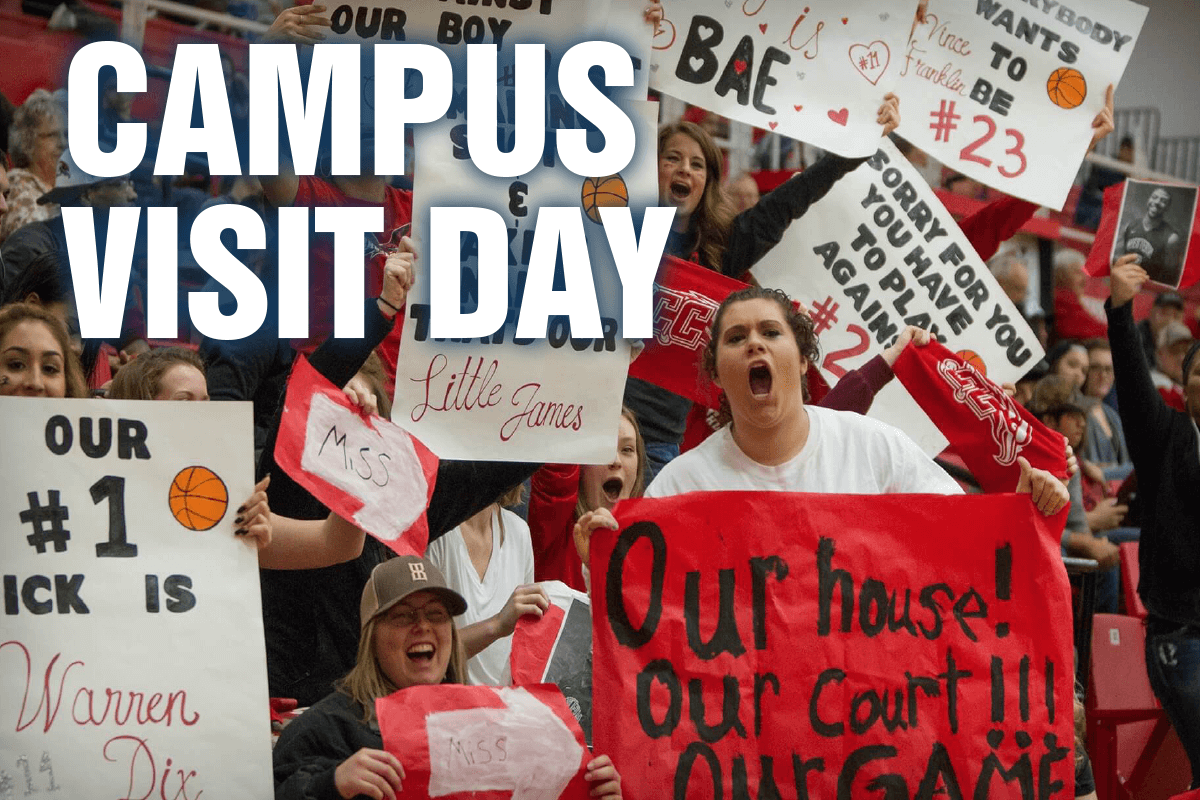 Photo of cheering Casper College students.