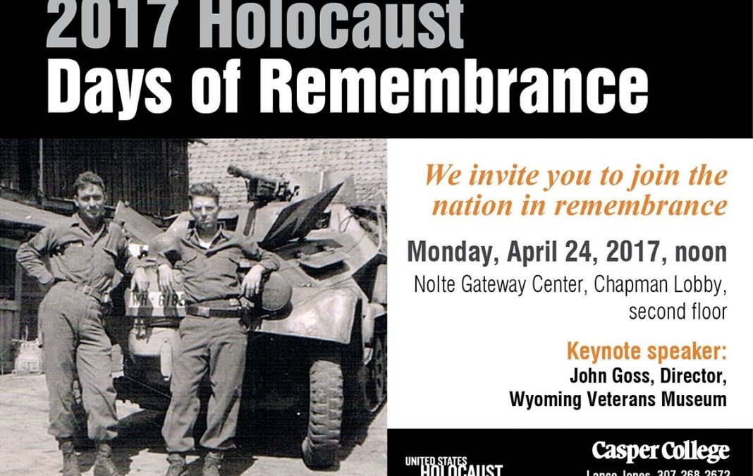 Casper College to Observe 2017 “Days of Remembrance”