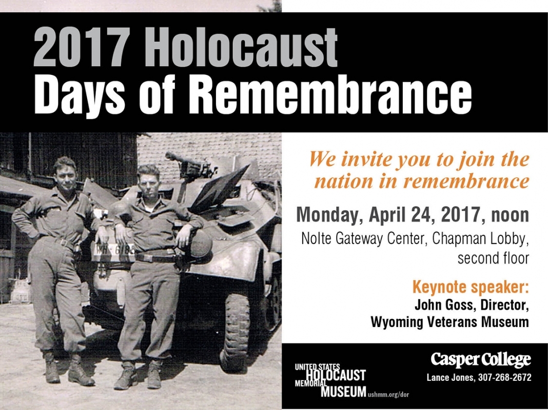 daysofremembranceimage Casper College 2017 Holocaust “Days of Remembrance” commemoration ceremony