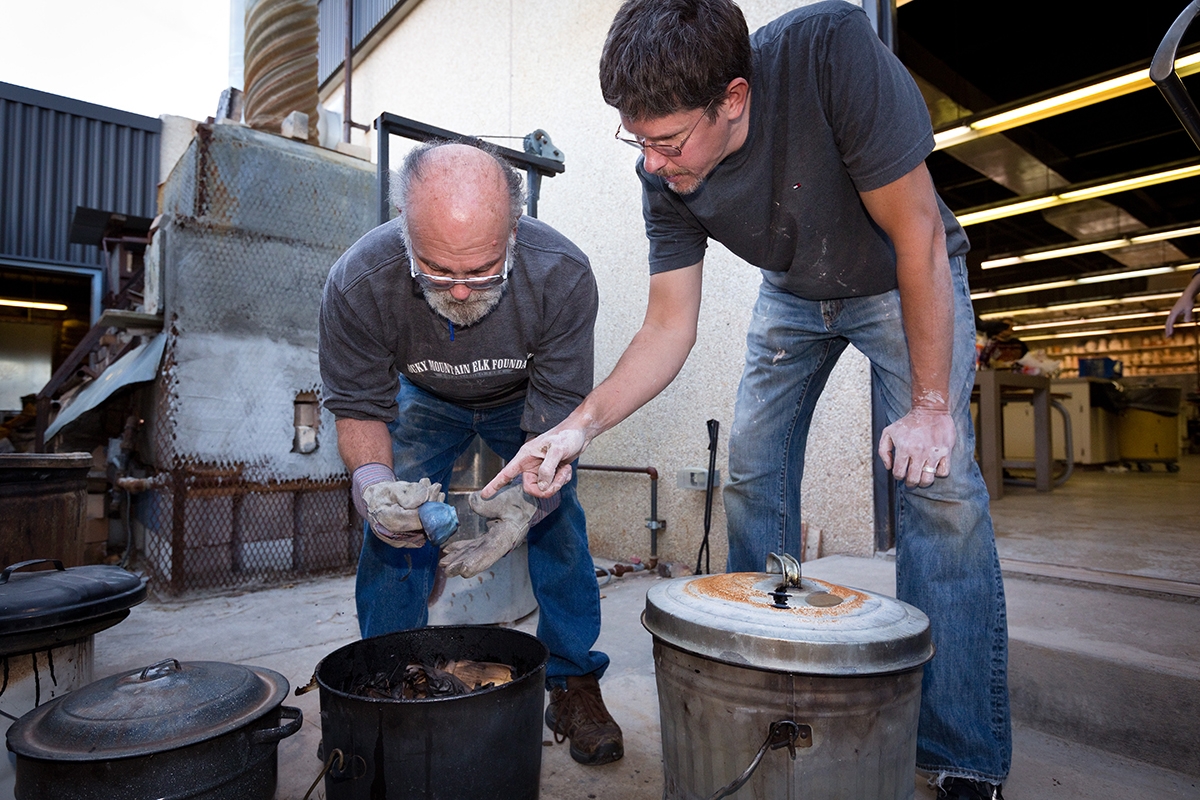 Mike Olson teaches a ceramics class at Casper College