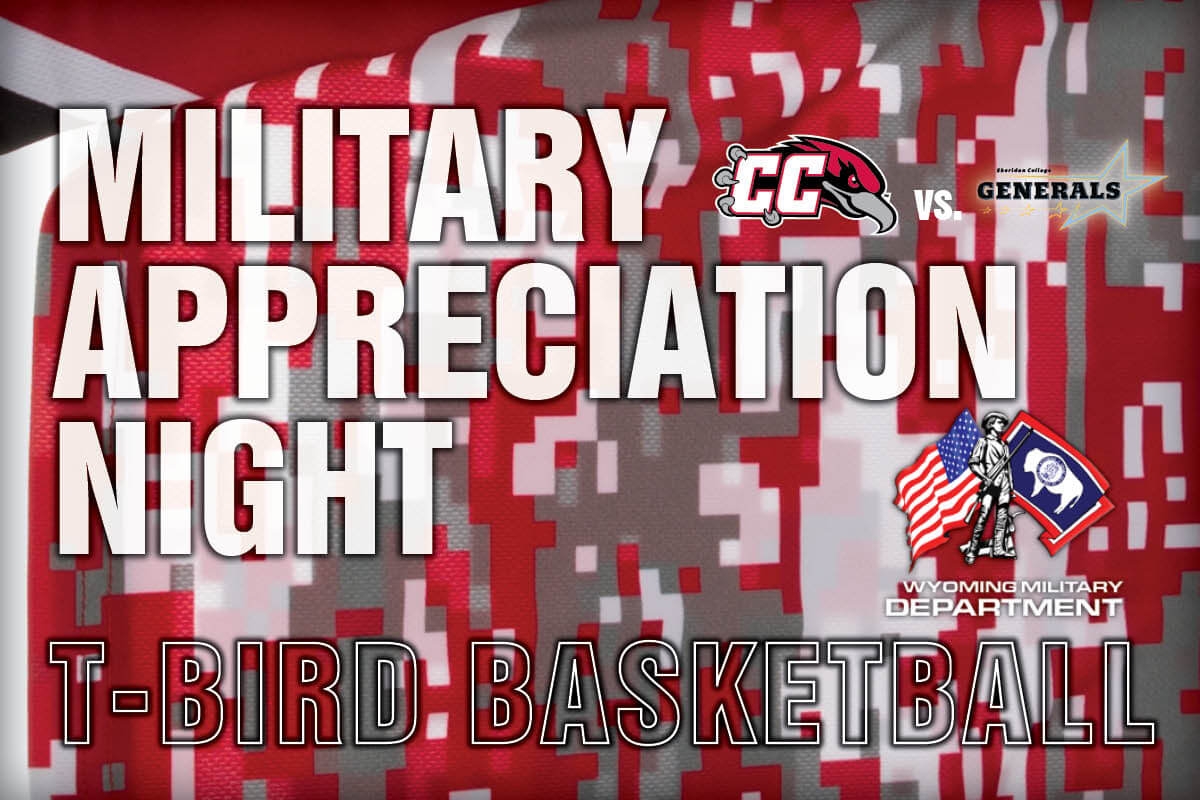 The Casper College men’s and women’s basketball teams will host “Military Appreciation Night” on Saturday, Jan. 28 beginning at 3 in the “Swede” Erickson Thunderbird Gym.