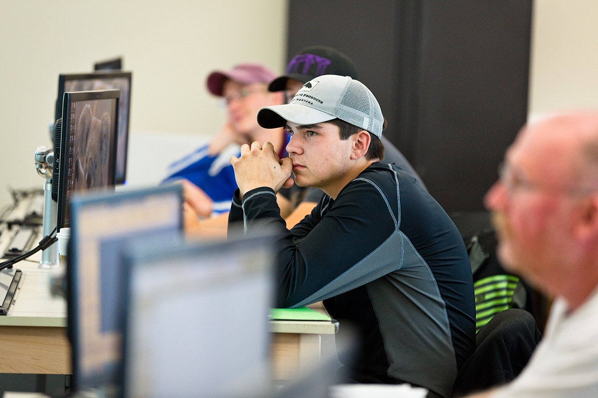 Student at computer at Casper College