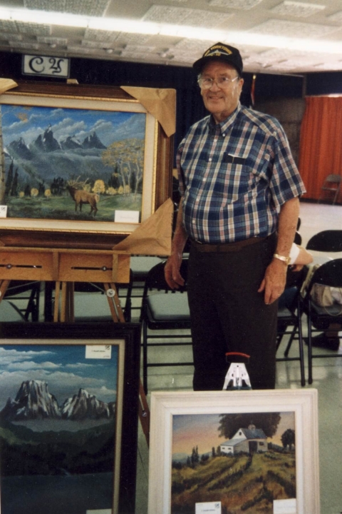 Wendell Culbertson and three paintings