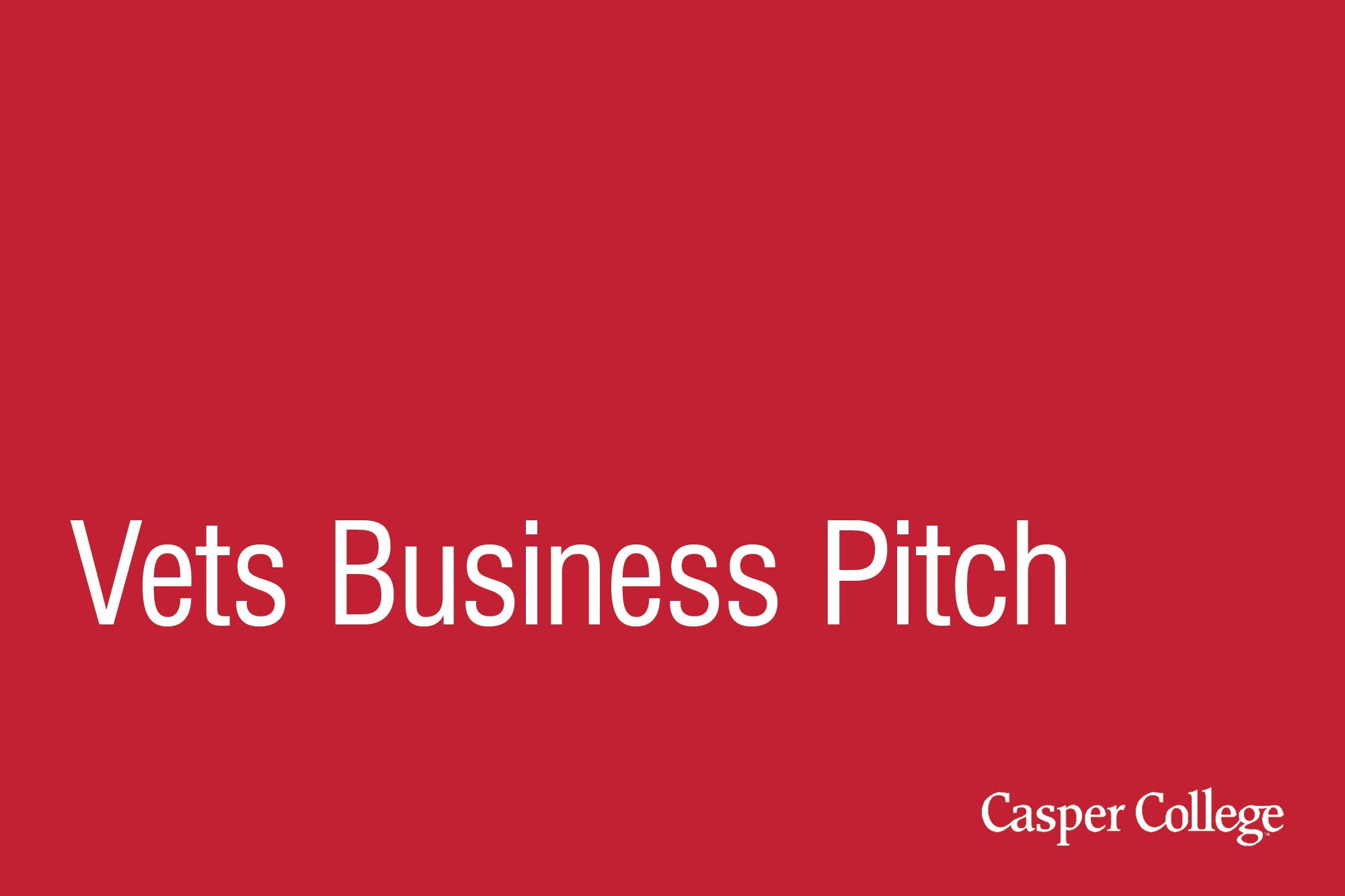 red background with the words Vets Business Pitch