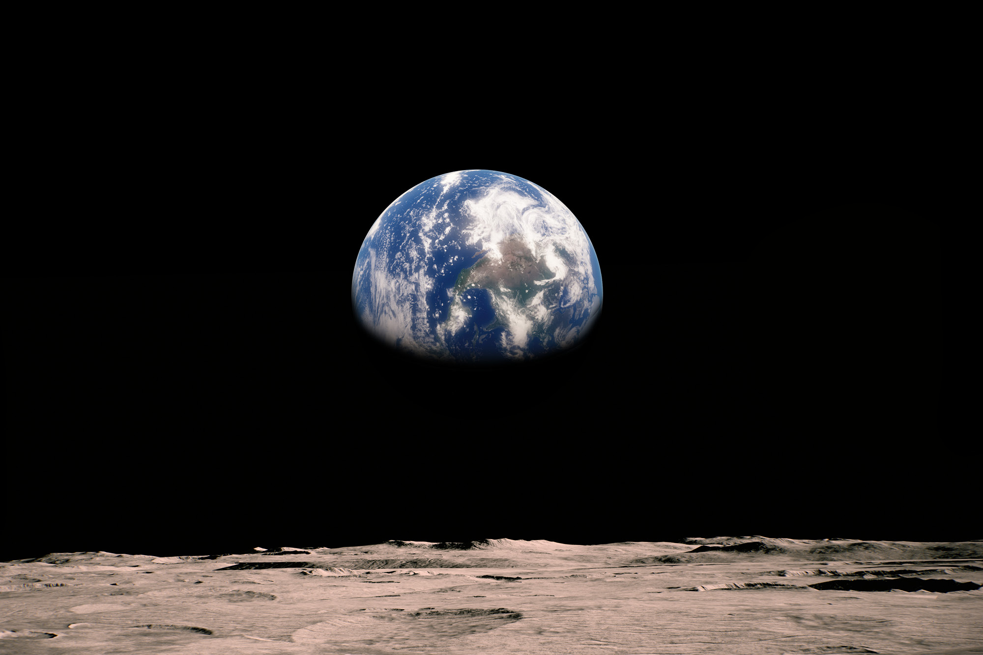 Photo of the earth taken from the moon.