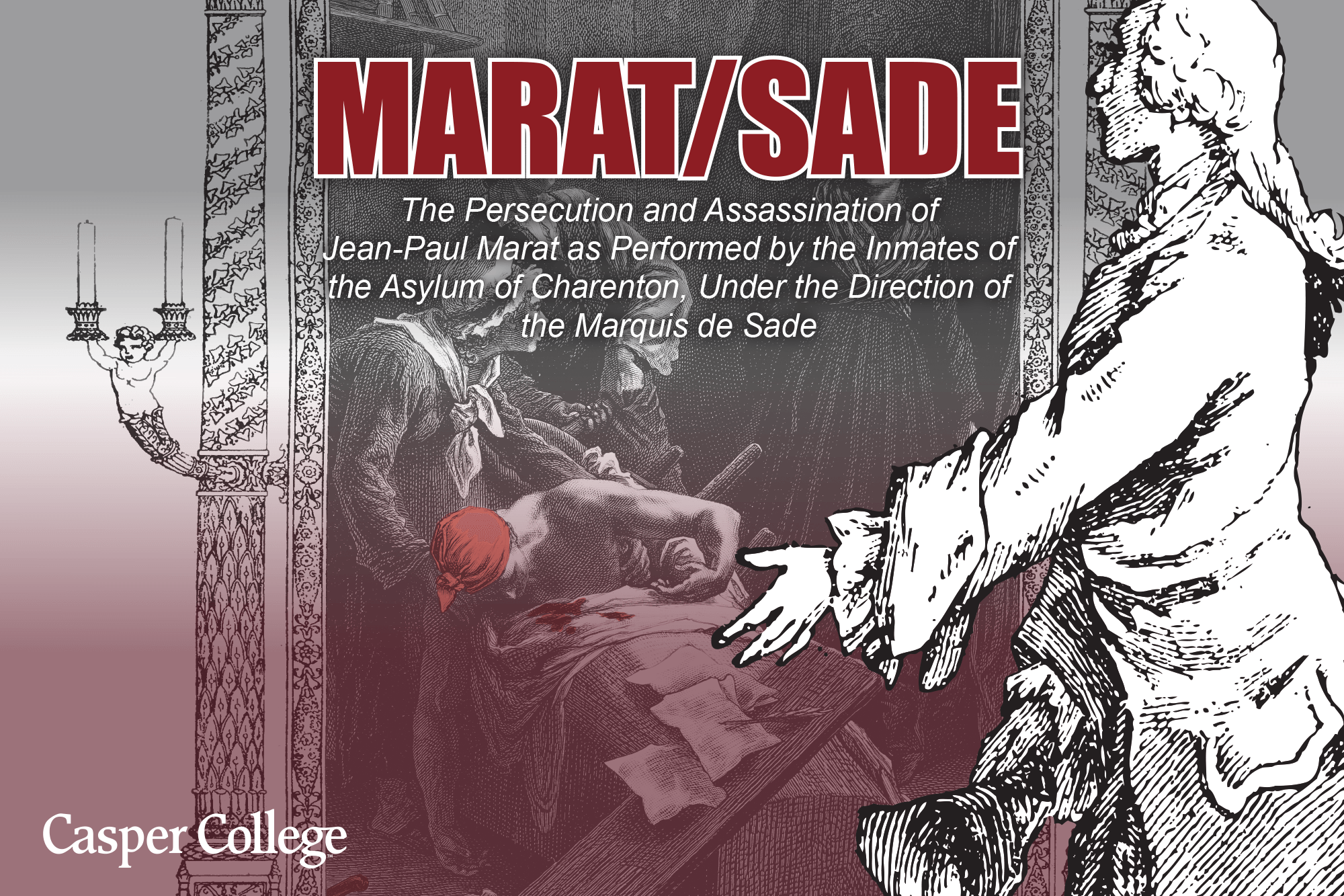 Image of a poster for the play "Marat/Sade."