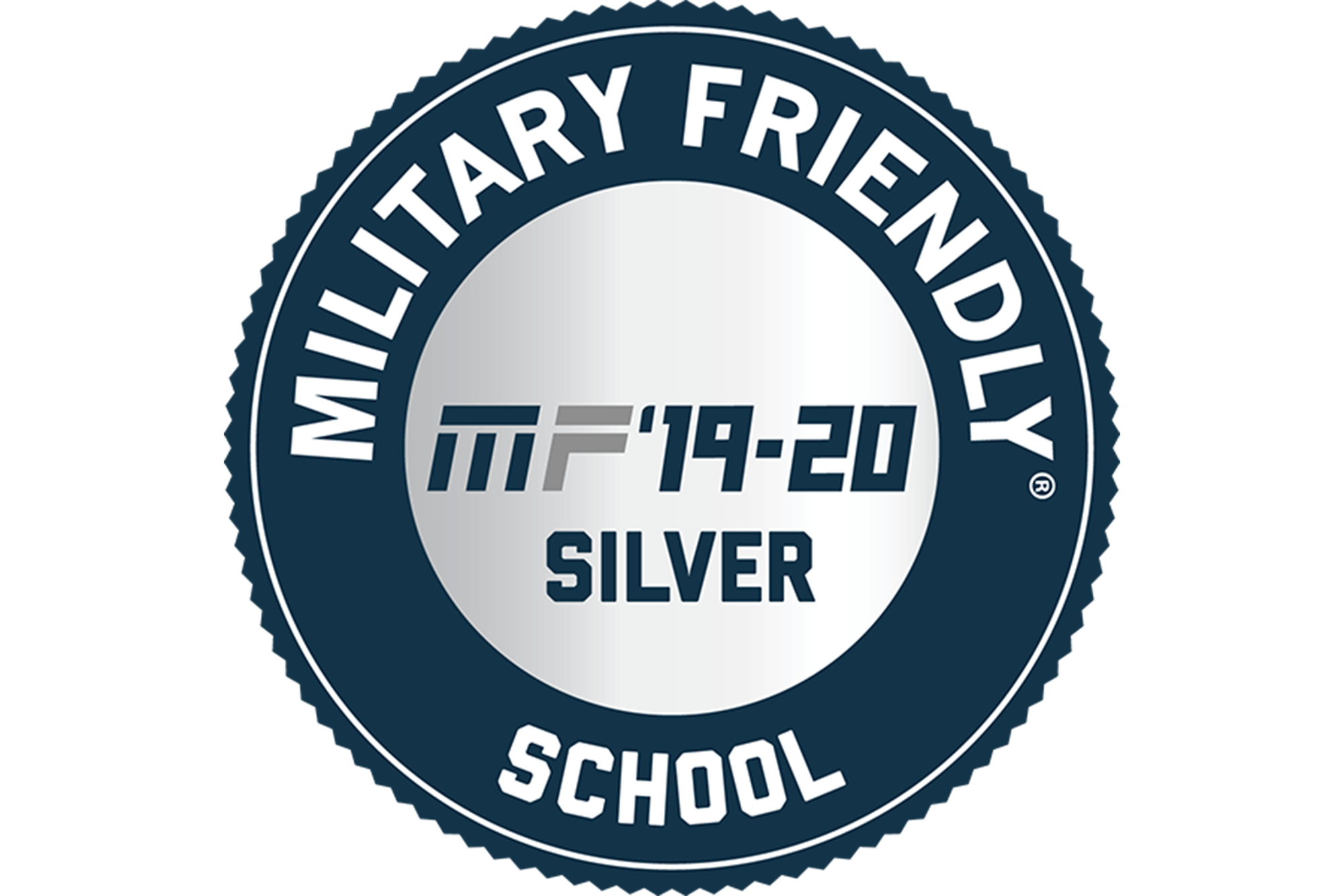Image of the Military Friendly silver school designation logo.