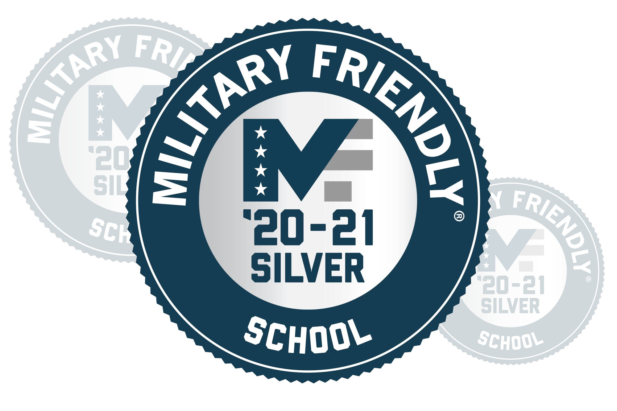 Logo for a silver designated Military Friendly School.