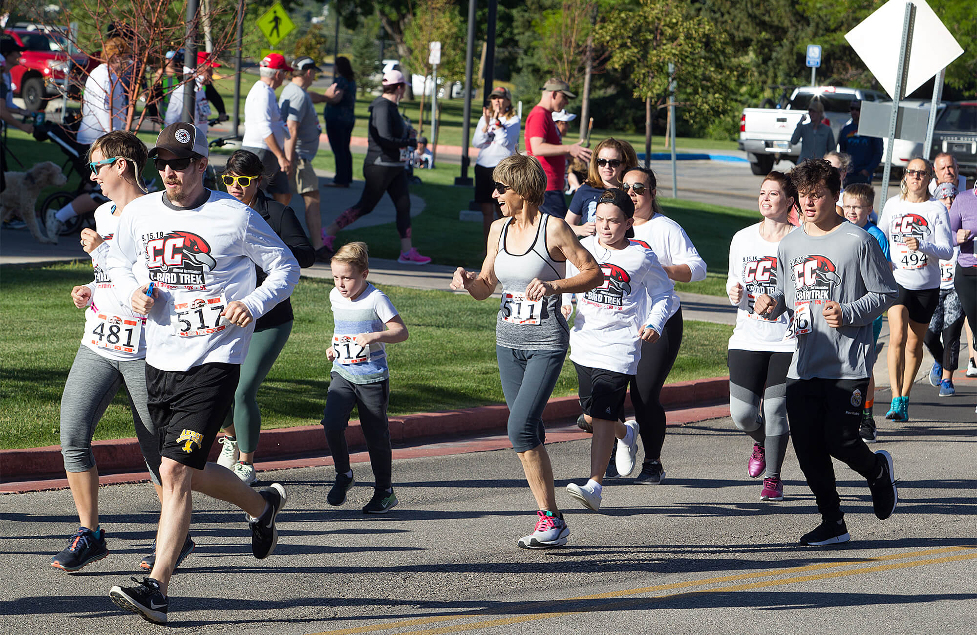 A photograph of a group of runners competing in the 2019 T-Bird Trek.