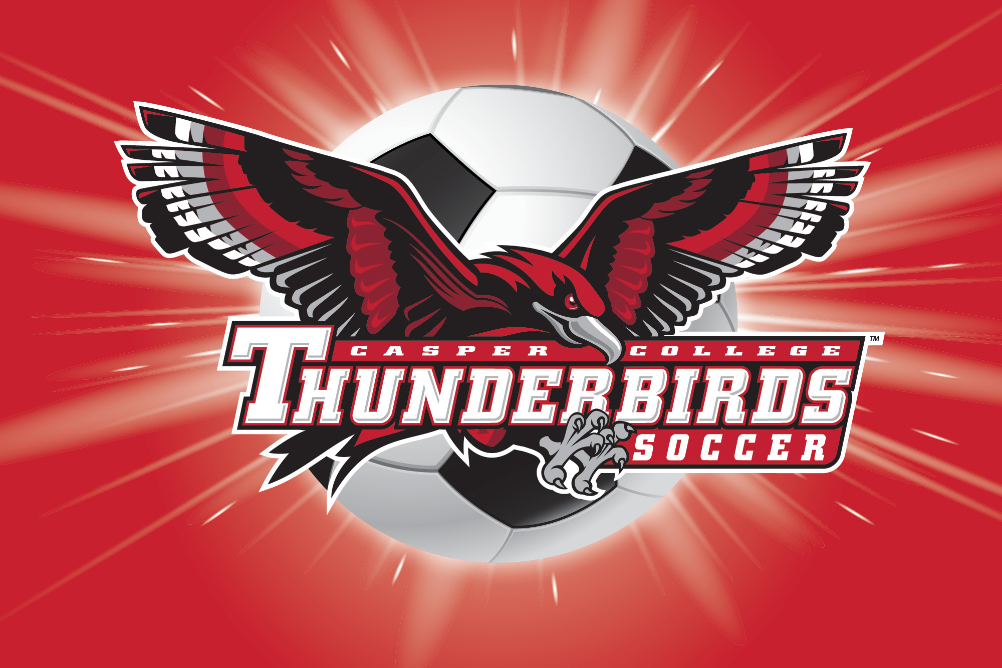 Athletic T-Bird logo with the words "Thunderbird Soccer."