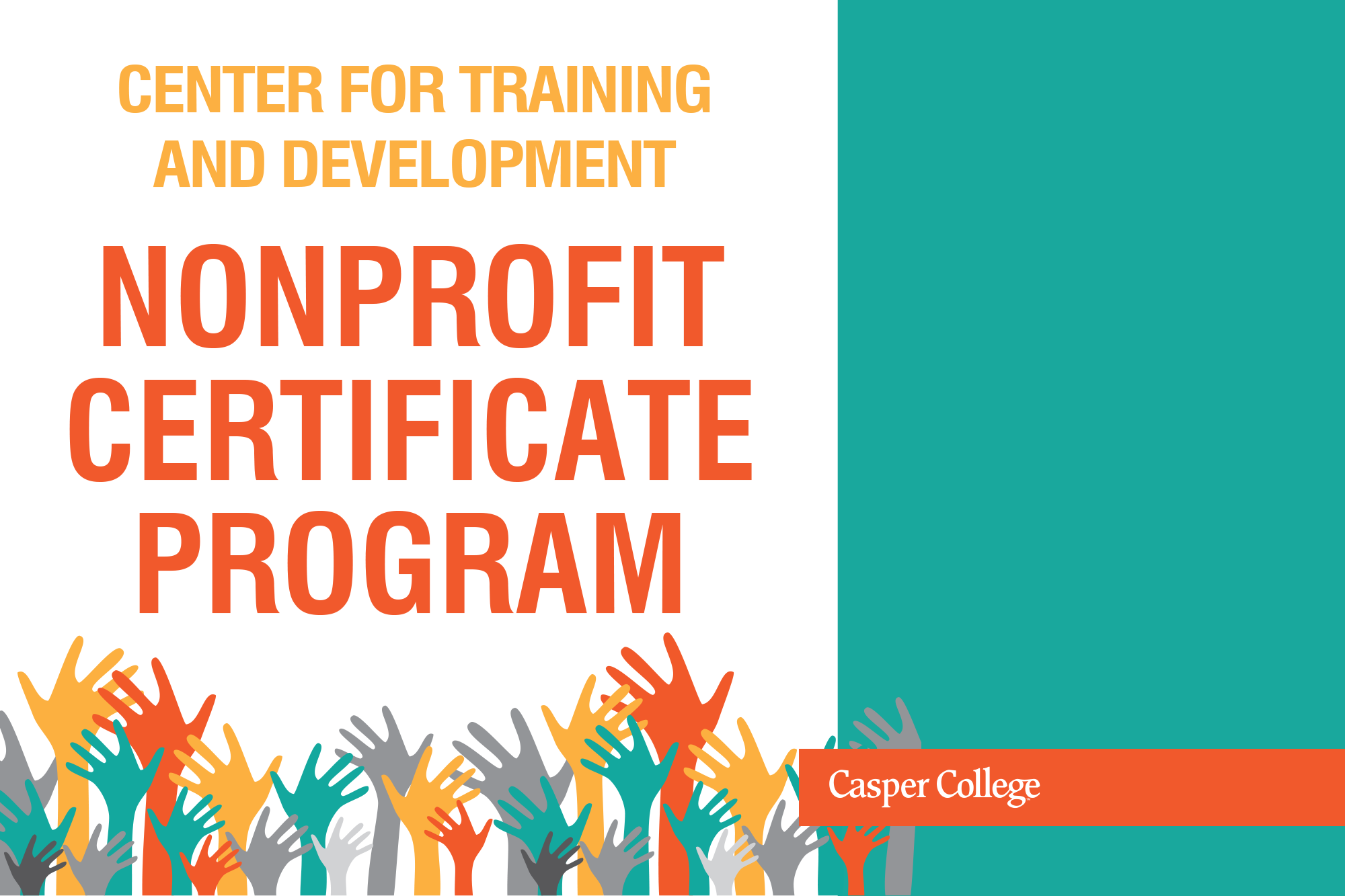 Drawing of raised hands with the words "Nonprofit Certificate Program."