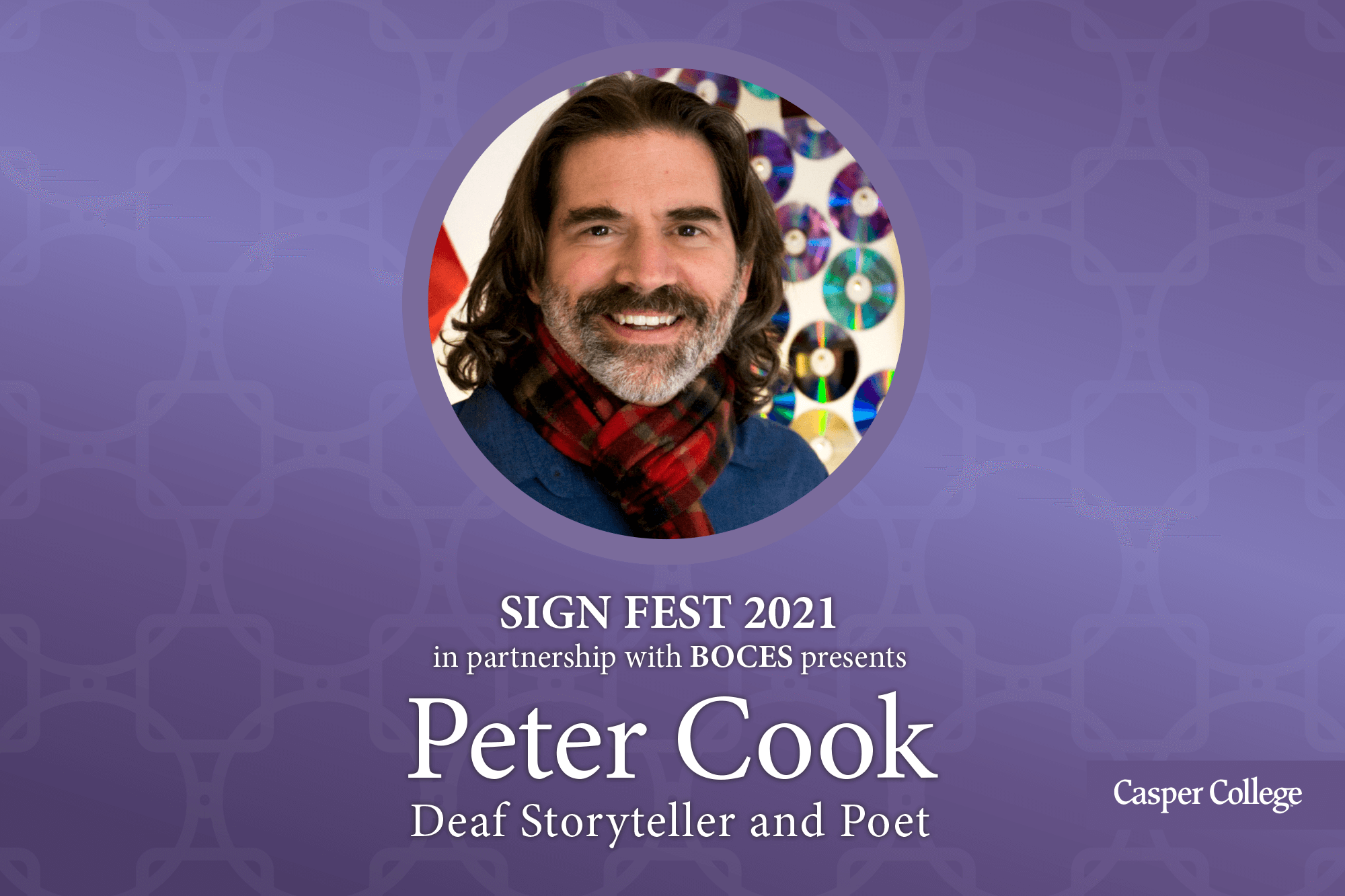 Photo of Peter Cook with the words "Sign Fest 2021."