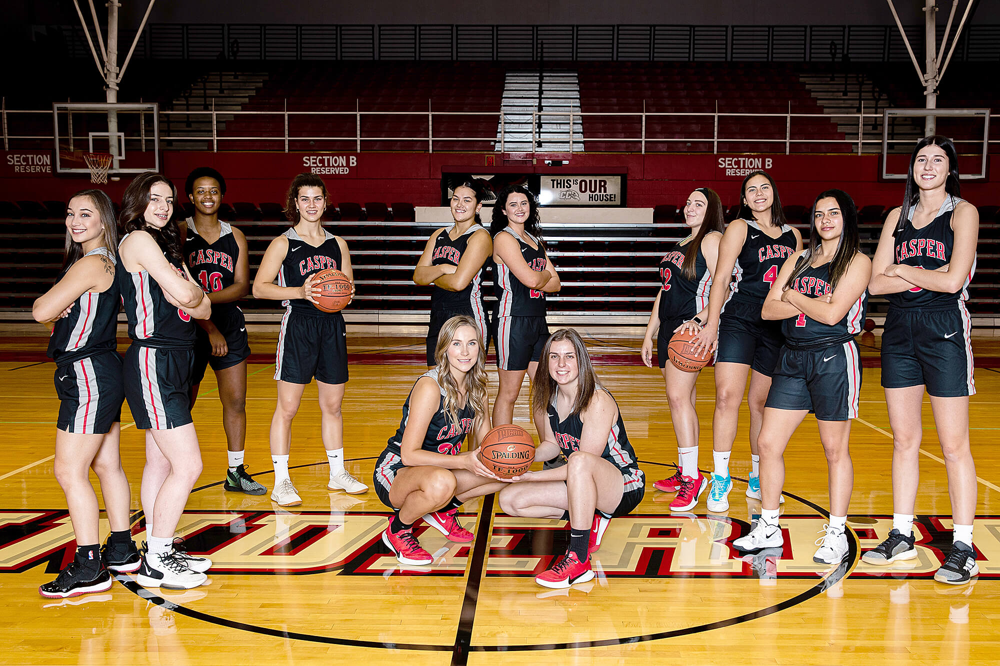 Photo of the 2020-2021 Casper College Women's Basketball team.