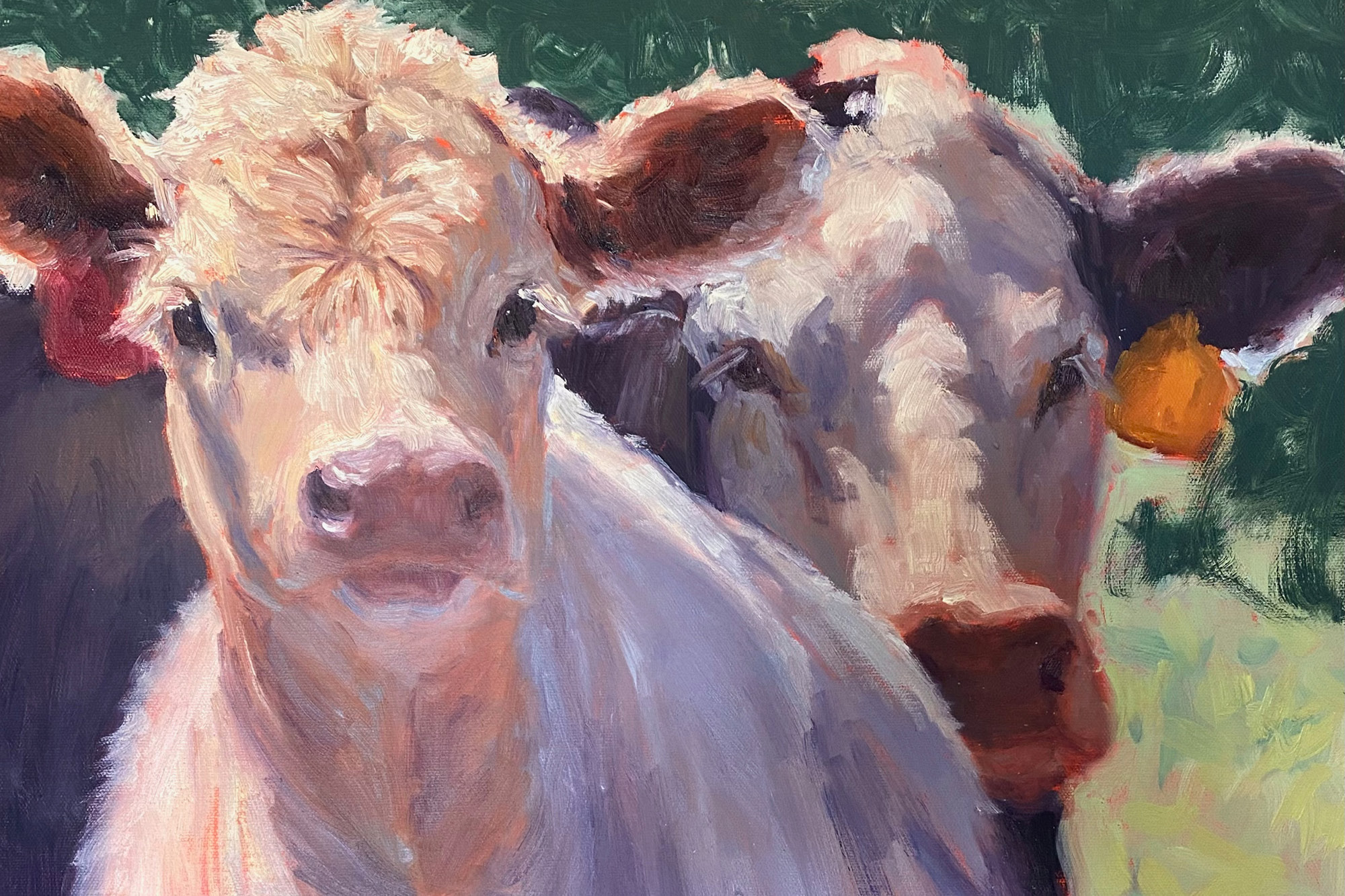 Ginny Butcher Exhibit Blog Painting of cows.