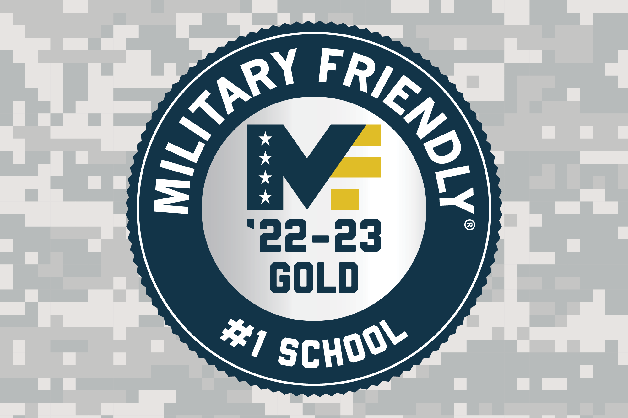 Image of Military Friendly #1 School graphic.