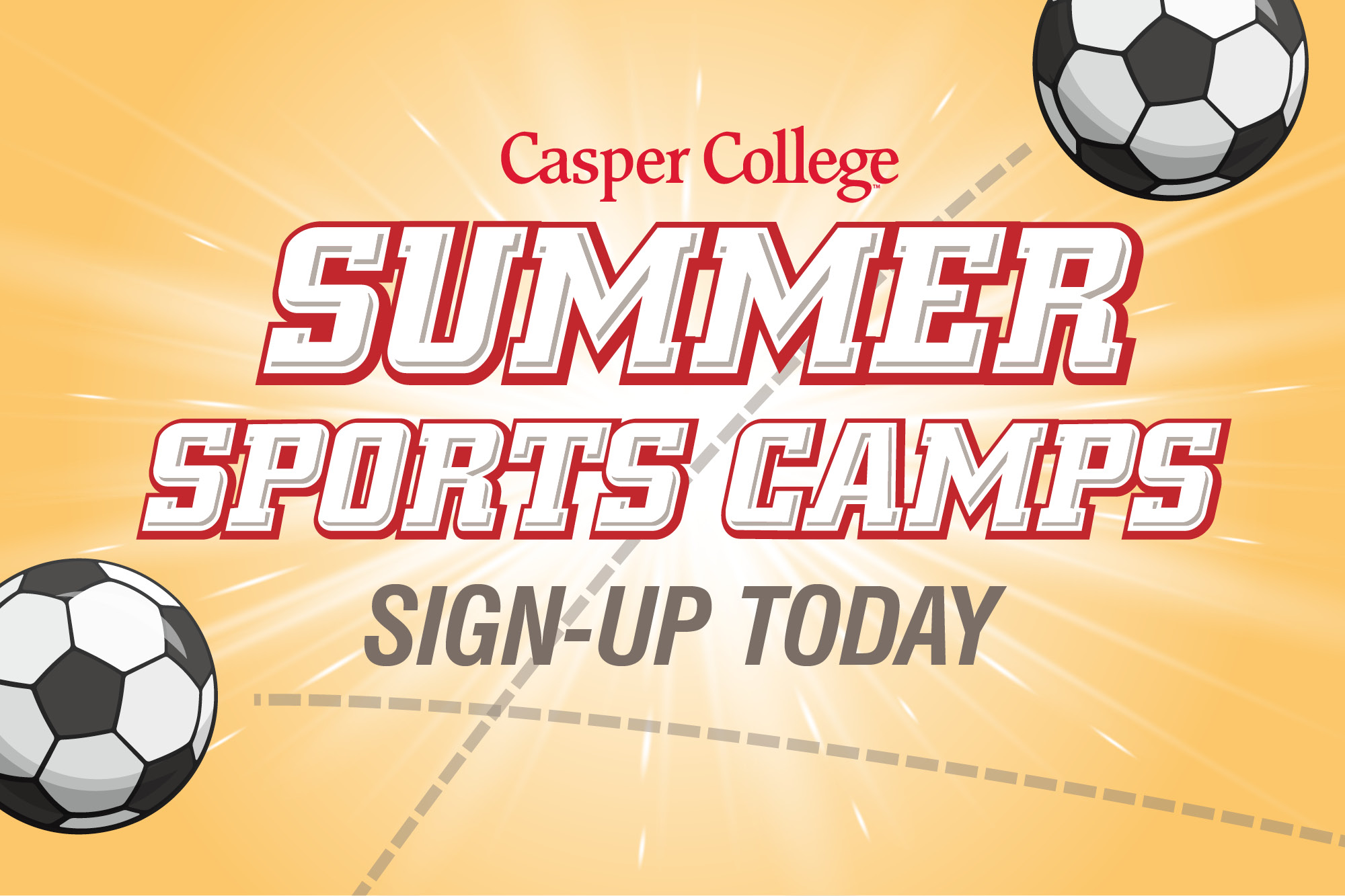 2022 Summer Camp Digital4 Image for Casper College Soccer Camp Release.