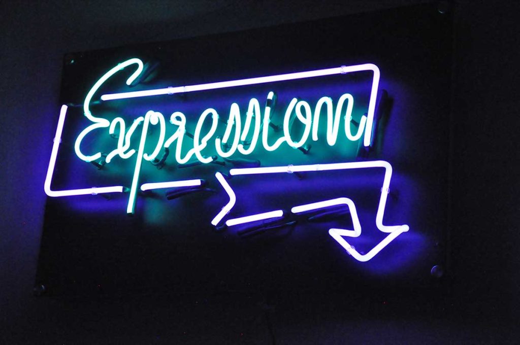 Expression neon sign logo