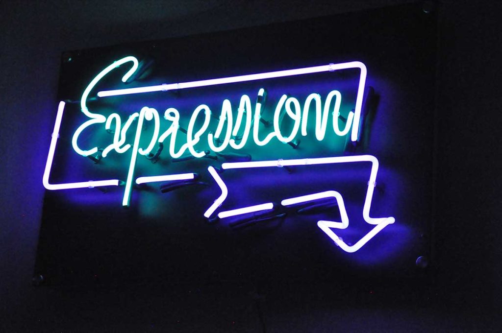 expression Expression neon sign logo