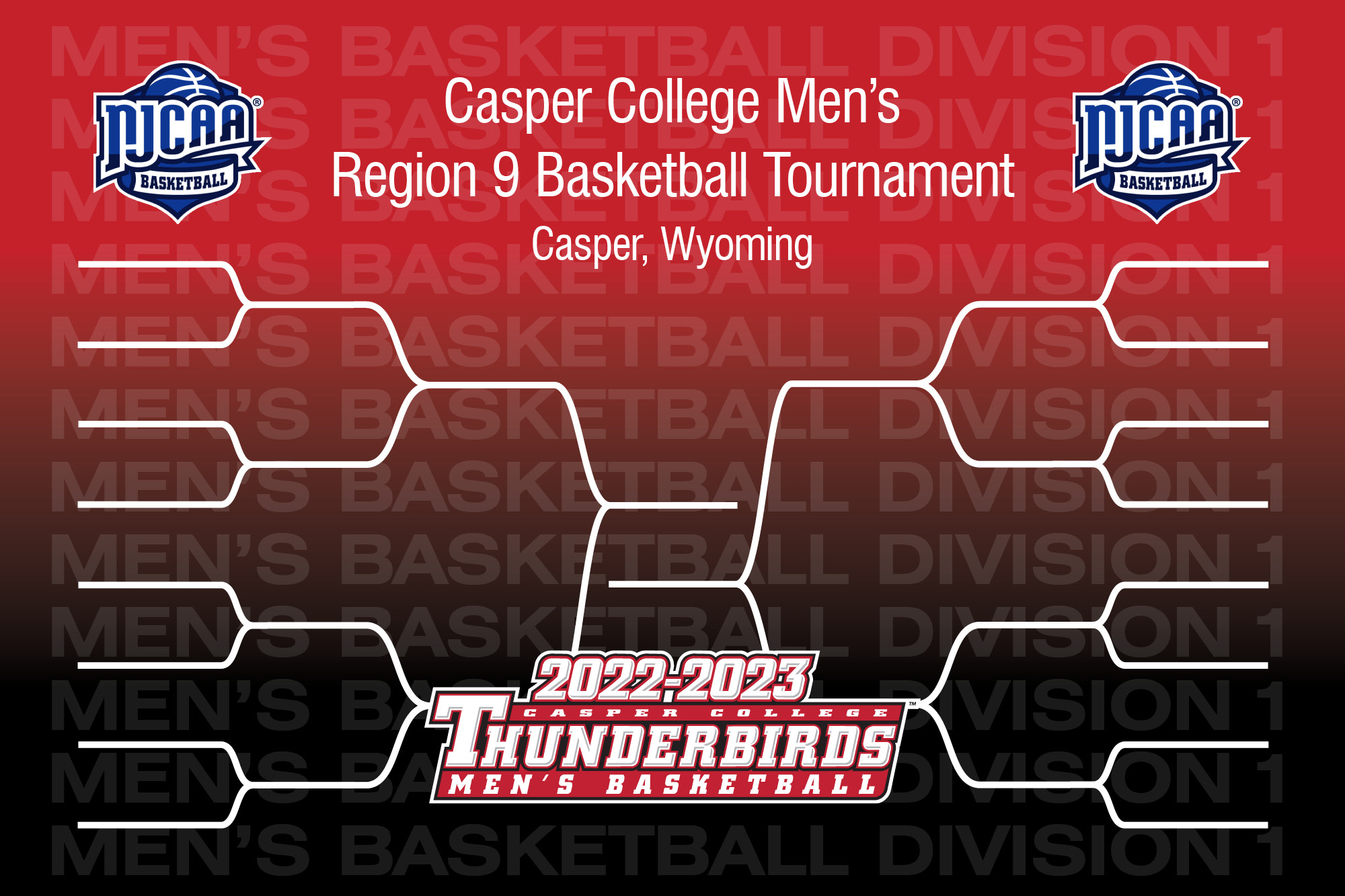 Bracket image for Men's Region IX Tournament press release.