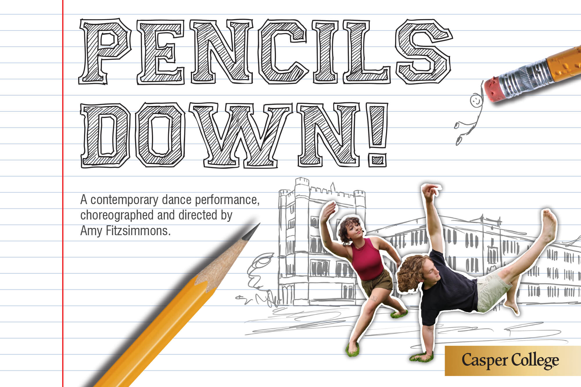 Image for "Pencils Down" dance concert press release.