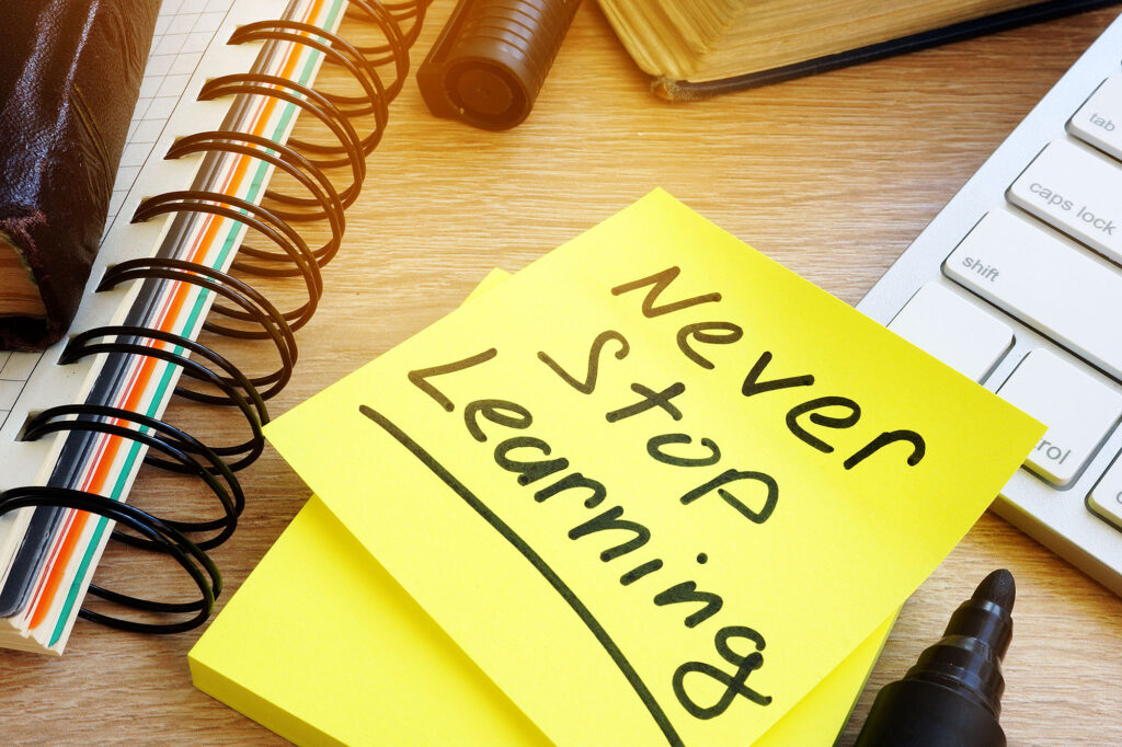Community Ed "Never Stop Learning" image for press release.