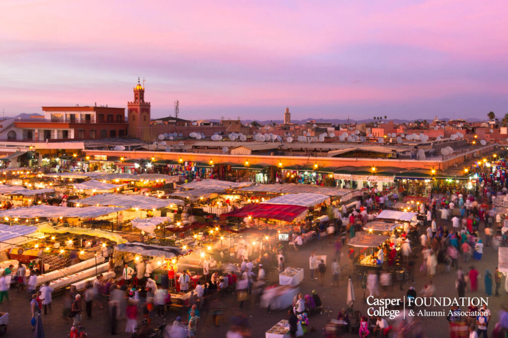 Photo of a market in Morocco for Alumni press release on Morocco trip.