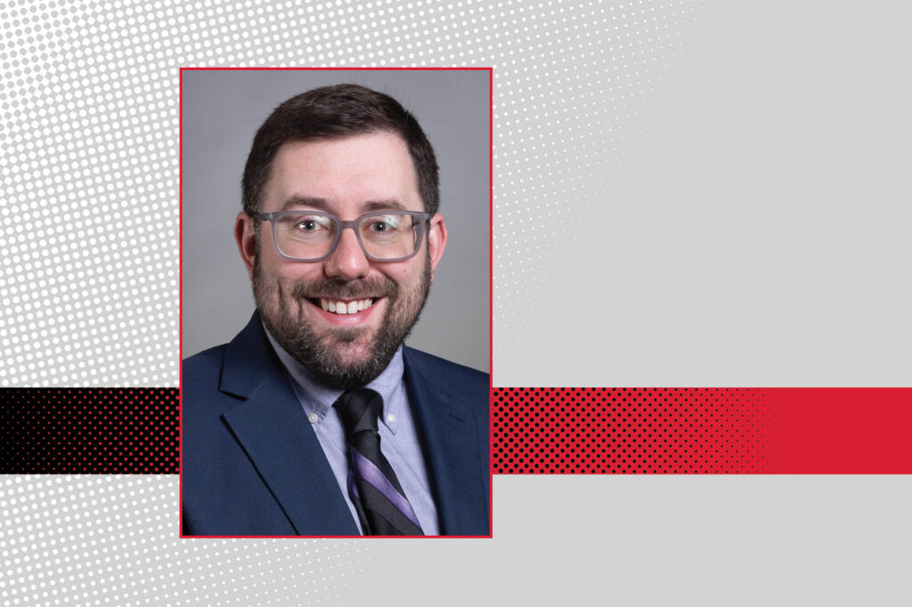 Photo of Corey Peacock for a press release announcing his selection as the next vice president of student services at Casper College.