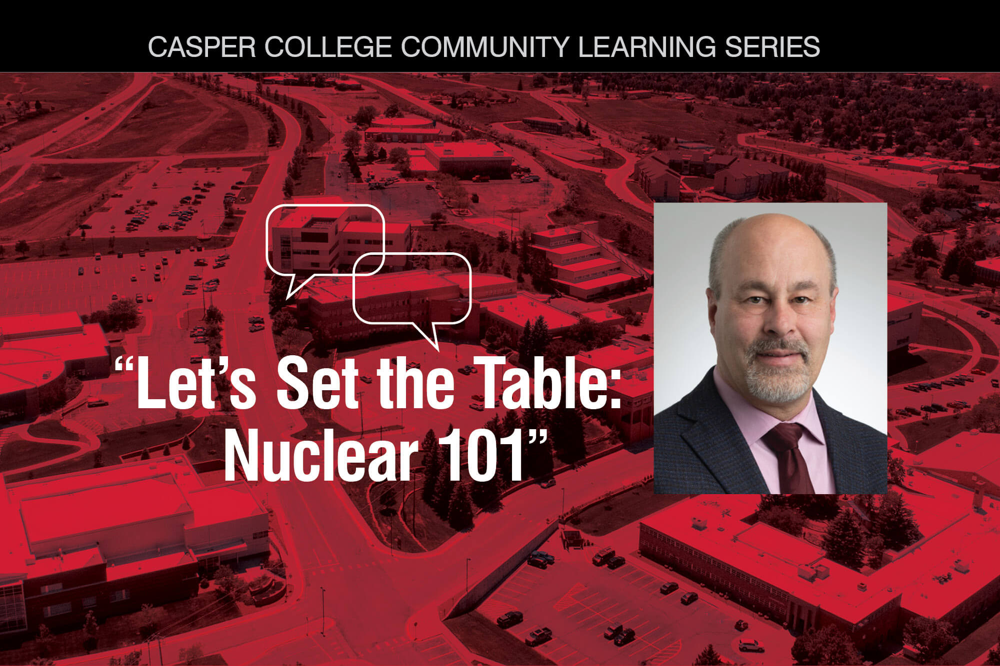 Image for first Community Learning Series presentation with a photo of guest speaker Wayne Heili.