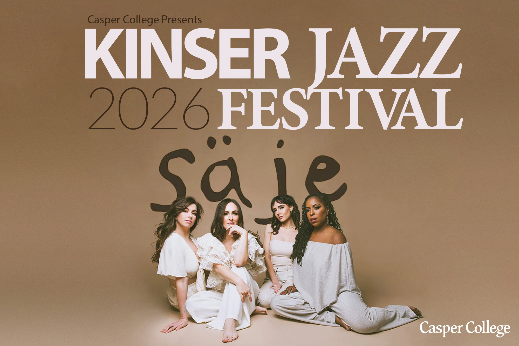 JazzFestivalImage Photo of the singing group säje with the words "Casper College presents Kinser Jazz Festival 2026 Festival säje."