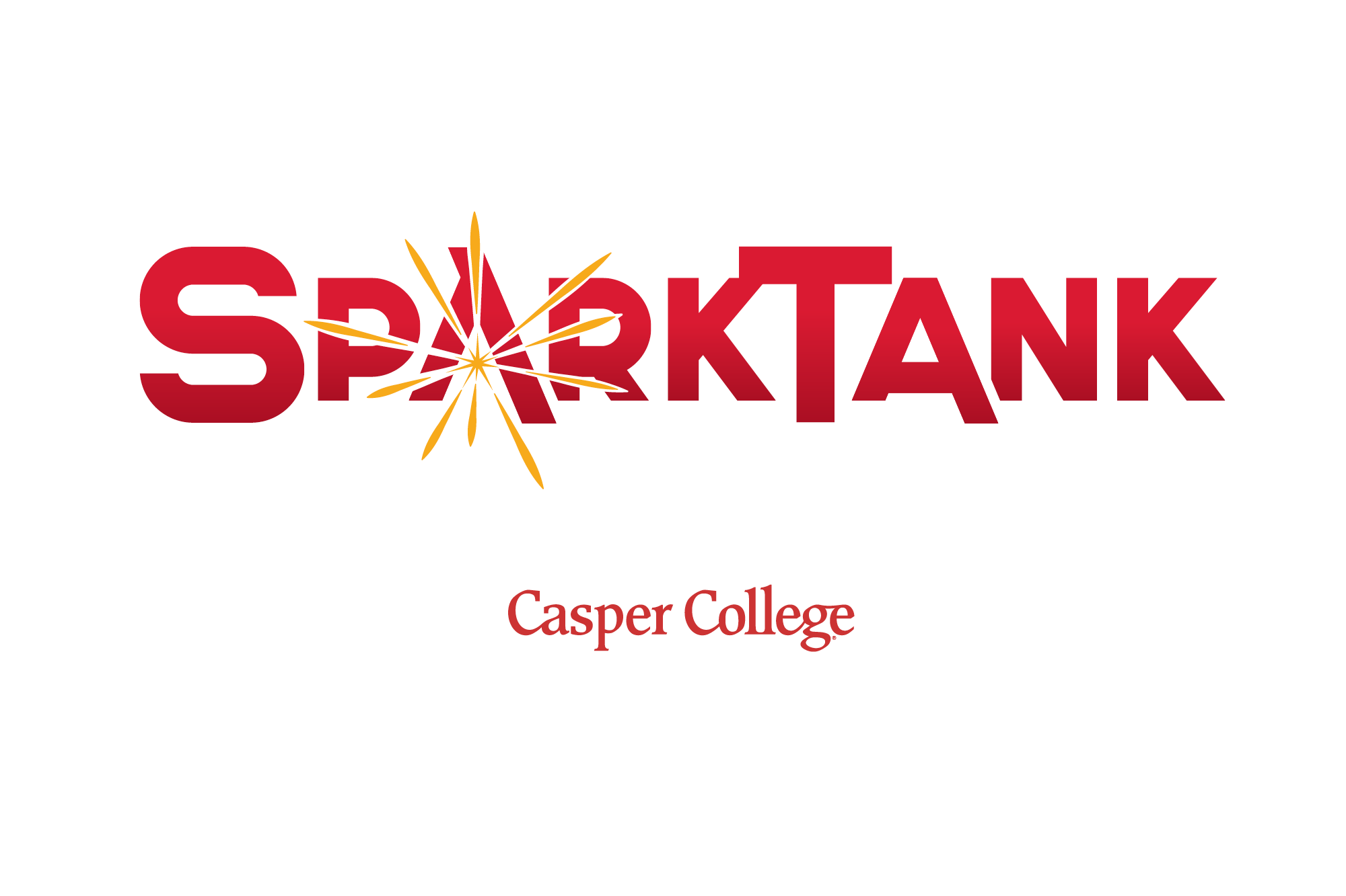 sparktank-image SparkTank Casper College official logo, featuring the word "SparkTank" in bold red lettering with an orange spark graphic on the letter K, above the Casper College name.
