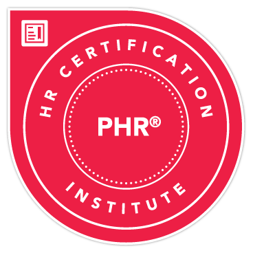PHR badge labeled “HR Certification Institute