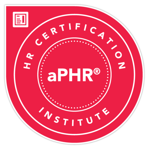 aPHR badge labeled “HR Certification Institute,