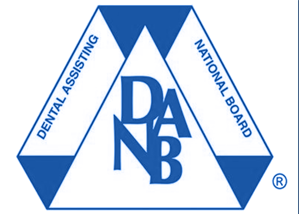 Blue DANB logo featuring a triangular design with the letters “DANB” in the center and the words “Dental Assisting National Board” along the sides.