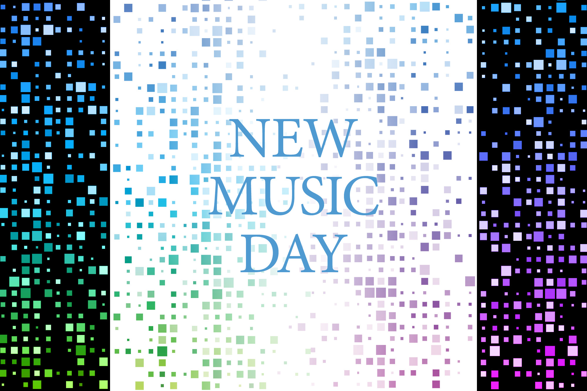 CC New Music Day 19 News Image of colored squares with the words New Music Day