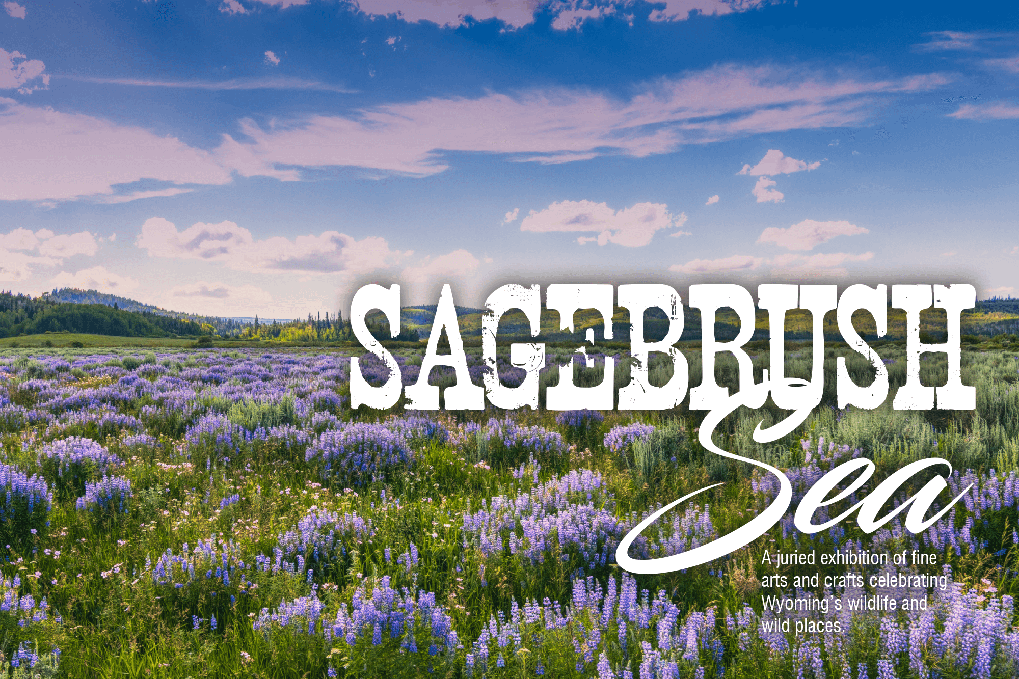 Photo of prairie flowers with the words Sagebrush Sea