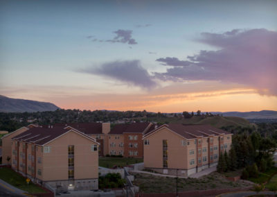 Campus housing at CC includes the Residence Hall, pictured here, as well as several apartment buildings.