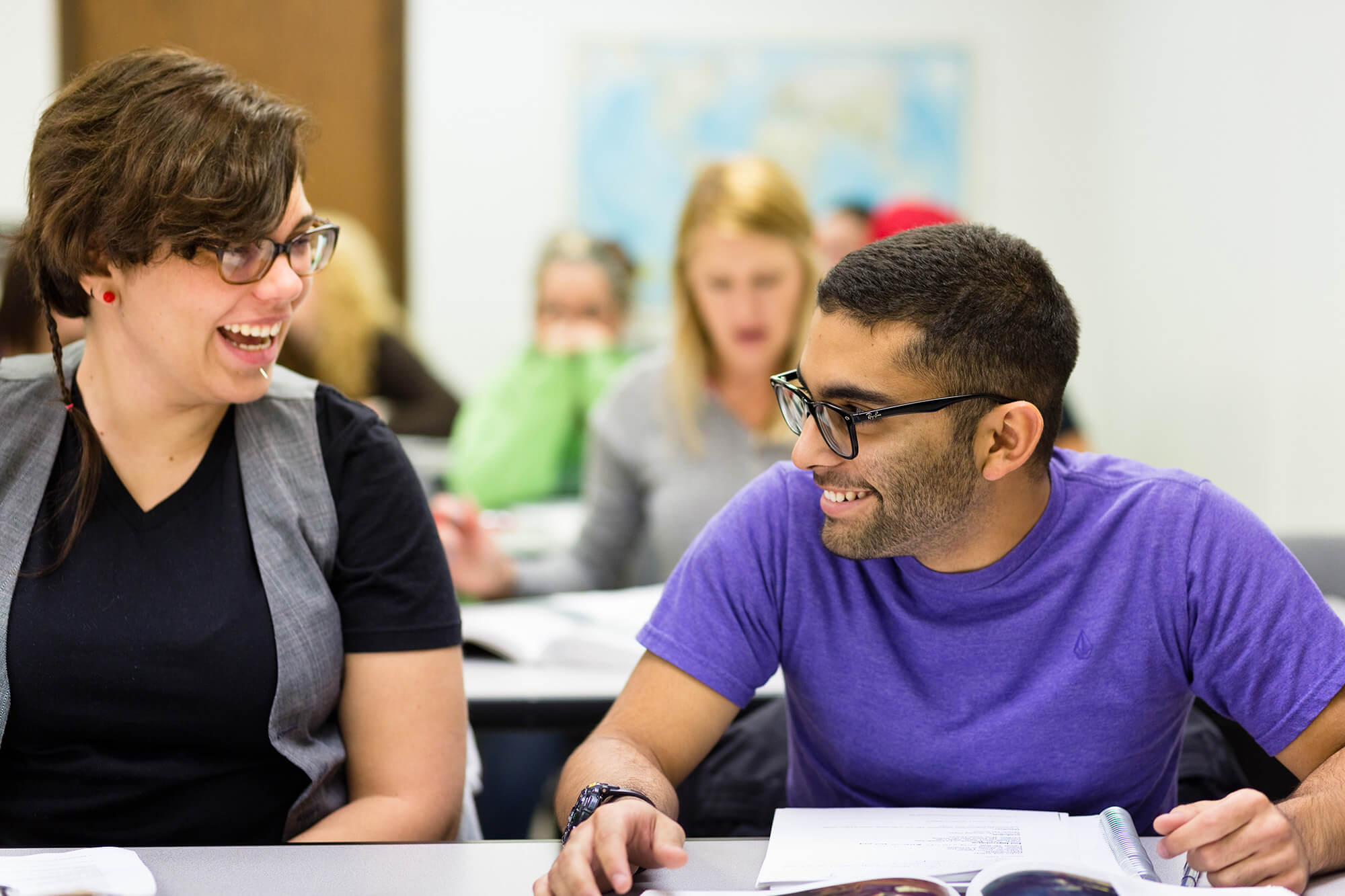 two students in cc classroom